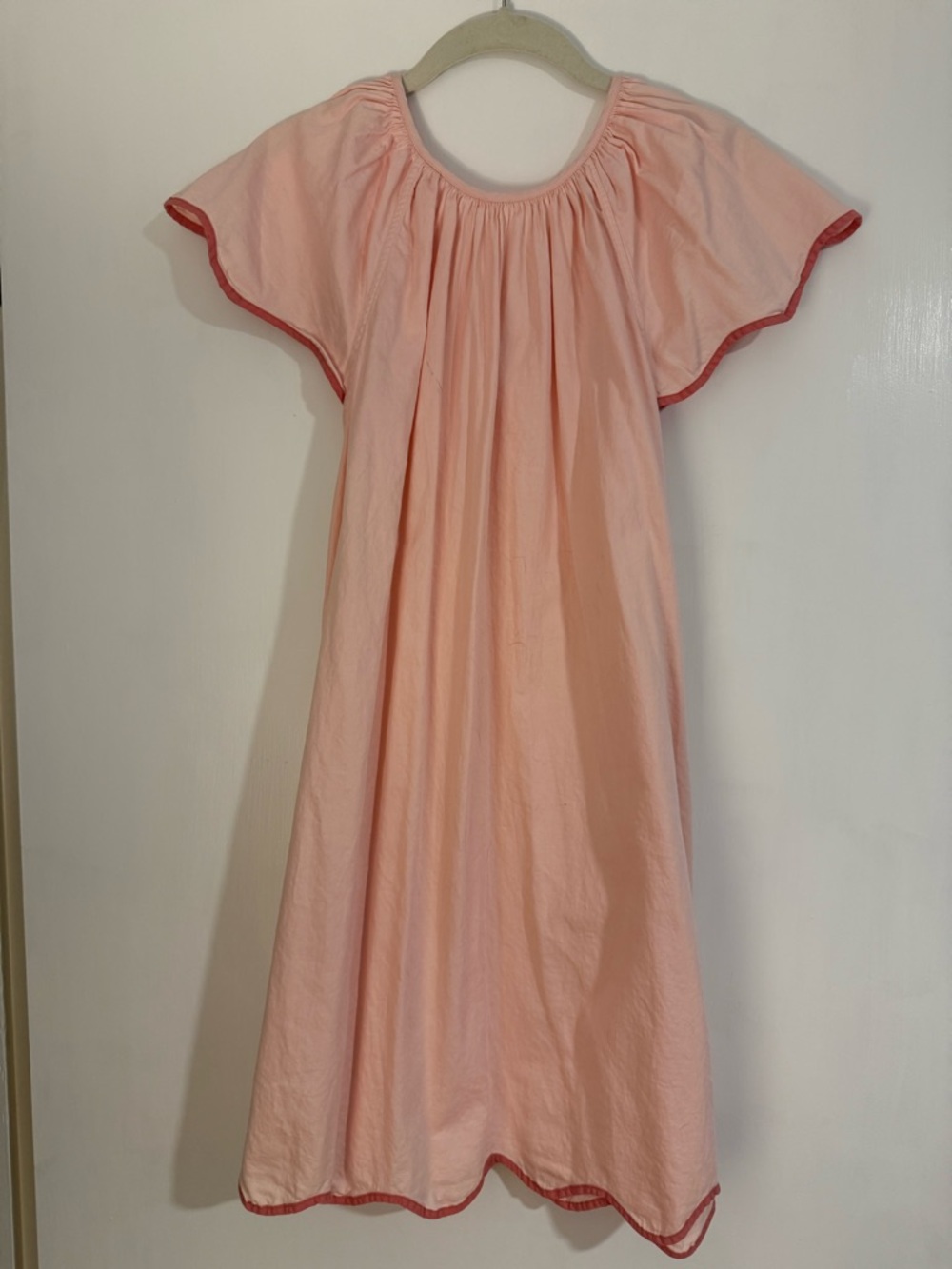 Soft Pink Flutter-Sleeve Mini Dress